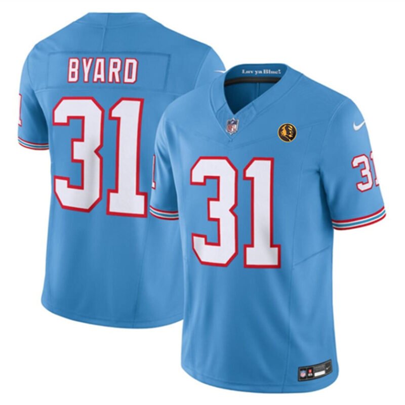 Blue Tennessee Titans #31 Kevin Byard 2023 F.U.S.E. Throwback With John Madden Patch Vapor Limited Stitched Football Jersey - TNT09