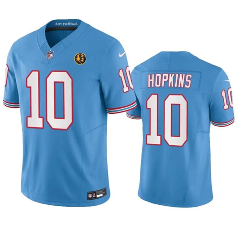Blue Tennessee Titans #10 DeAndre Hopkins 2023 F.U.S.E. Throwback With John Madden Patch Vapor Limited Stitched Football Jersey - TNT230