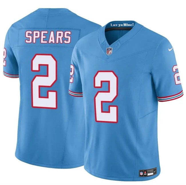 Blue Tennessee Titans #2 Tyjae Spears 2024 F.U.S.E. Throwback Vapor Limited Stitched Football Jersey - TNT188