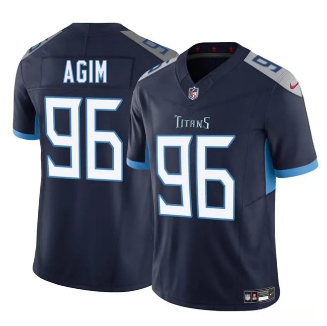 Navy Tennessee Titans #96 McTelvin Agim 2025 F.U.S.E. Vapor Limited Stitched Football Jersey - TNT40