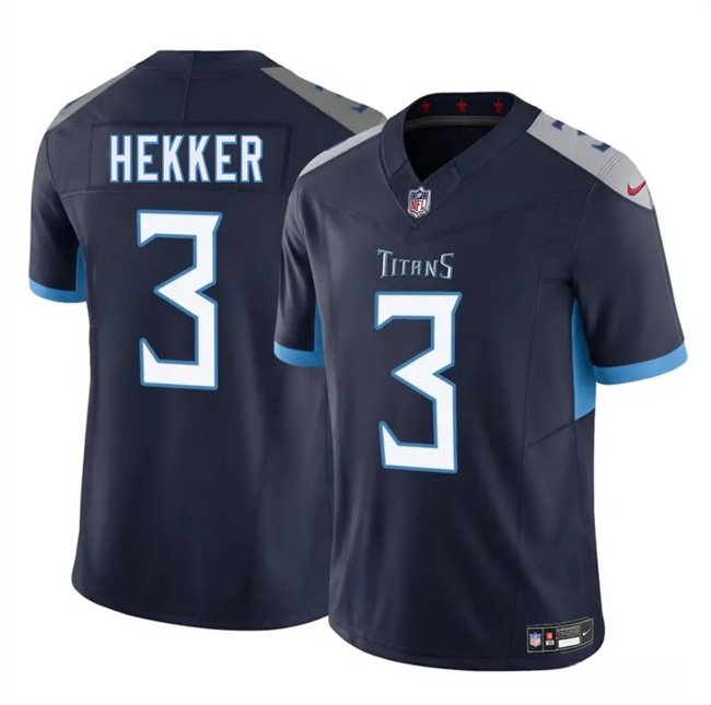 Navy Tennessee Titans #3 Johnny Hekker 2025 F.U.S.E. Vapor Limited Stitched Football Jersey - TNT37
