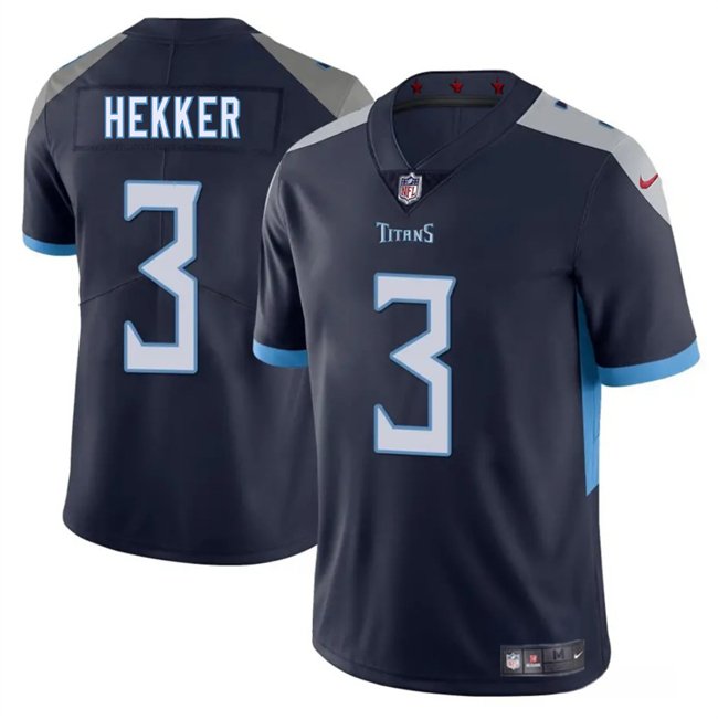 Navy Tennessee Titans #3 Johnny Hekker 2025 Vapor Untouchable Stitched Jersey - TNT162