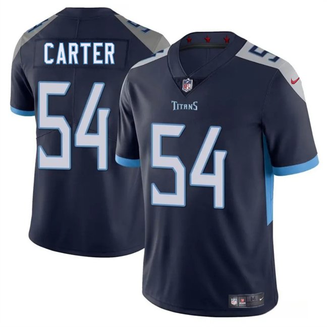 Navy Tennessee Titans #54 Lorenzo Carter 2025 Vapor Untouchable Stitched Jersey - TNT45
