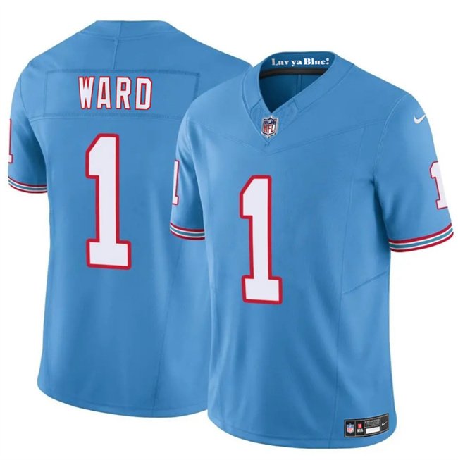 Blue Tennessee Titans #1 Cameron Ward 2025 Draft F.U.S.E. Throwback Vapor Limited Stitched Football Jersey - TNT51