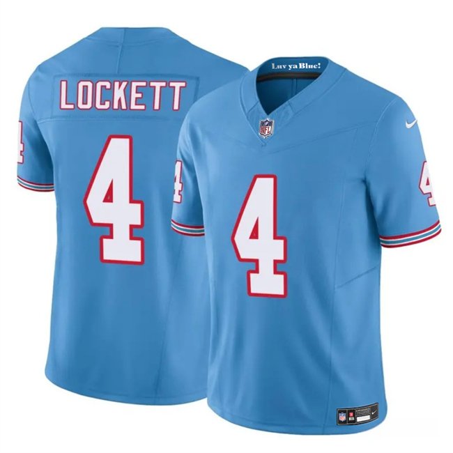 Blue Tennessee Titans #4 Tyler Lockett 2025 F.U.S.E. Throwback Vapor Limited Stitched Football Jersey - TNT59