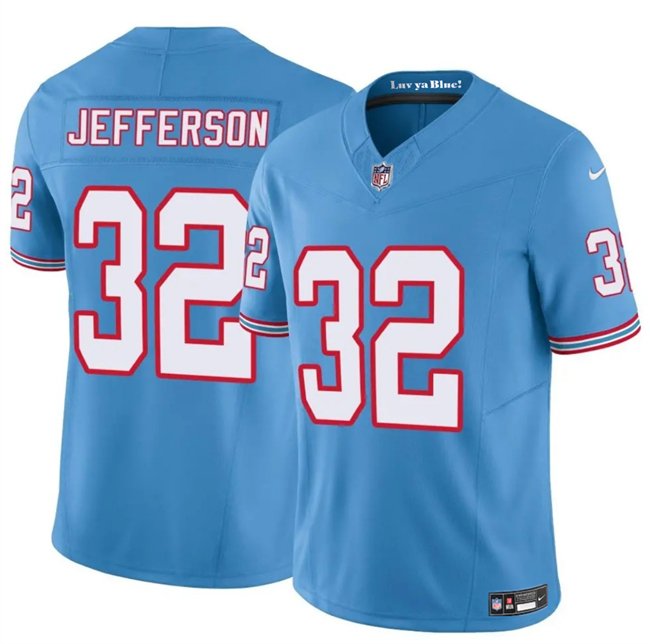 Blue Tennessee Titans #32 Jermar Jefferson 2025 F.U.S.E. Throwback Vapor Limited Stitched Football Jersey - TNT196