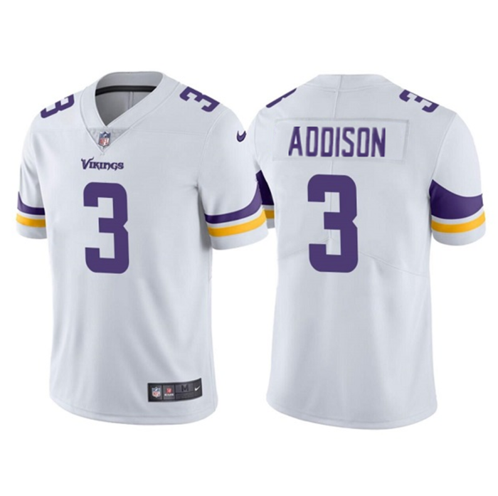 White Minnesota Vikings #3 Jordan Addison Vapor Untouchable Stitched Jersey - MVJ37