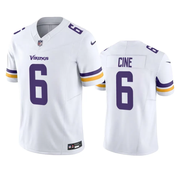 White Minnesota Vikings #6 Lewis Cine 2023 F.U.S.E. Vapor Untouchable Stitched Jersey - MVJ119