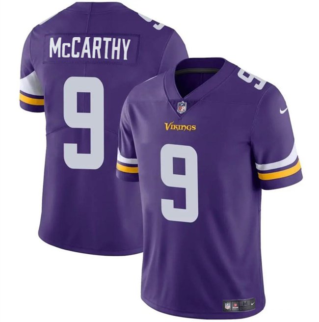 Purple Minnesota Vikings #9 J.J. McCarthy 2024 Draft Vapor Untouchable Limited Stitched Jersey - MVJ09