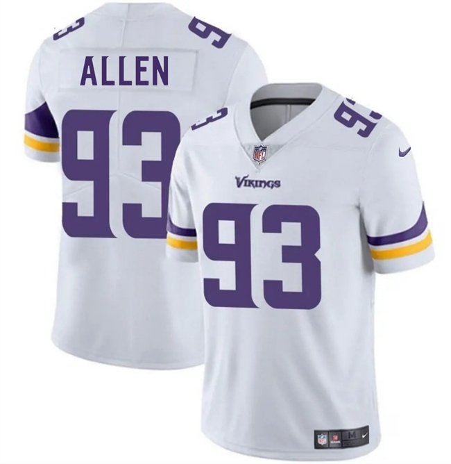 White Minnesota Vikings #93 Jonathan Allen 2025 Vapor Untouchable Limited Stitched Jersey - MVJ87