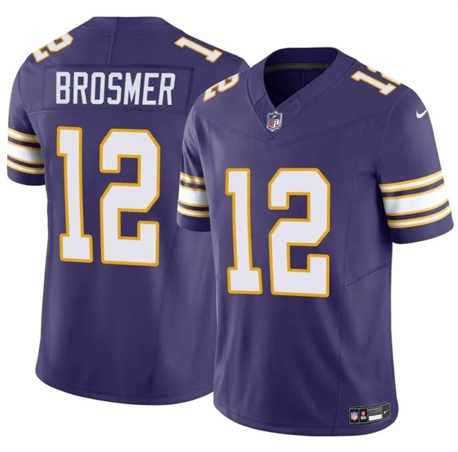 Purple Minnesota Vikings #12 Max Brosmer 2025 F.U.S.E. Throwback Vapor Untouchable Limited Stitched Jersey - MVJ39