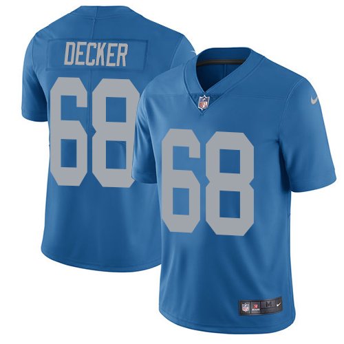 Nike Lions #68 Taylor Decker Blue Throwback Stitched NFL Vapor Untouchable Limited Jersey - DTL48
