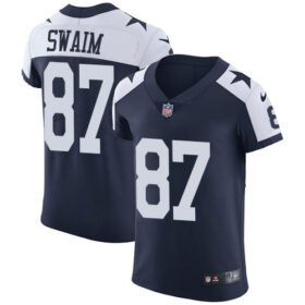 Nike Cowboys #87 Geoff Swaim Navy Blue Thanksgiving Stitched NFL Vapor Untouchable Throwback Elite Jersey - DLC241