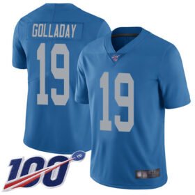 Nike Lions #19 Kenny Golladay Blue Throwback Stitched NFL 100th Season Vapor Limited Jersey - DTL223