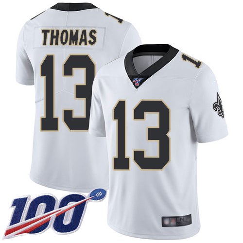 Nike Saints #13 Michael Thomas White Stitched NFL 100th Season Vapor Limited Jersey - NOS70