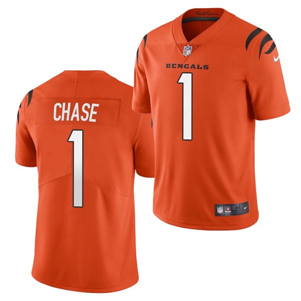 Orange Cincinnati Bengals #1 Ja'Marr Chase 2021 NFL Draft  Vapor Untouchable Limited Stitched Jersey - CCB102