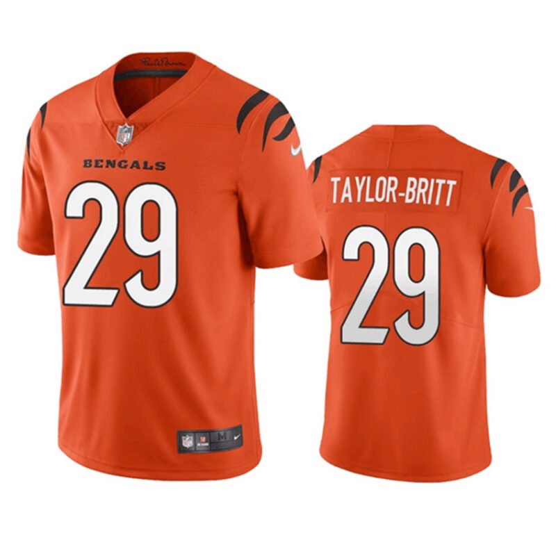 Orange Cincinnati Bengals #29 Cam Taylor-Britt Vapor Limited Stitched Football Jersey - CCB293