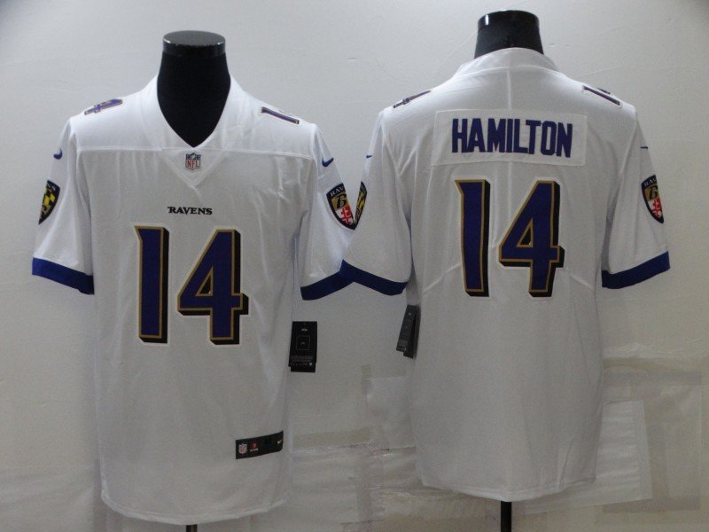 White Baltimore Ravens #14 Kyle Hamilton Vapor Untouchable Limited Stitched Jersey - BRJ261