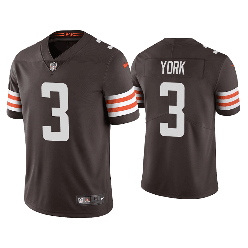 Brown Cleveland Browns #3 Cade York Vapor Untouchable Limited Stitched Jersey - CLB114