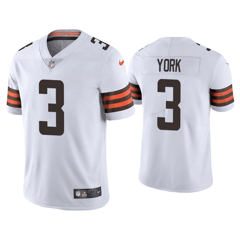 White Cleveland Browns #3 Cade York Vapor Untouchable Limited Stitched Jersey - CLB80