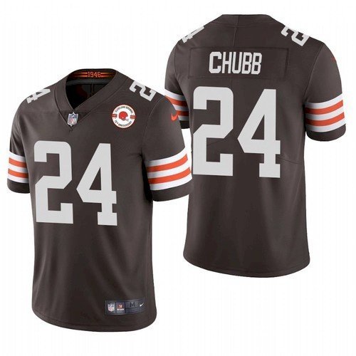 Brown Cleveland Browns #24 Nick Chubb 2021 75th Anniversary Vapor Untouchable Limited Stitched NFL Jersey - CLB189
