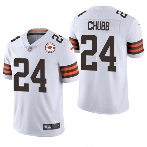 White Cleveland Browns #24 Nick Chubb 2021 75th Anniversary Vapor Untouchable Limited Stitched NFL Jersey - CLB11