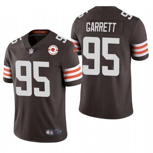 Brown Cleveland Browns #95 Myles Garrett 2021 75th Anniversary Vapor Untouchable Limited Stitched NFL Jersey - CLB64