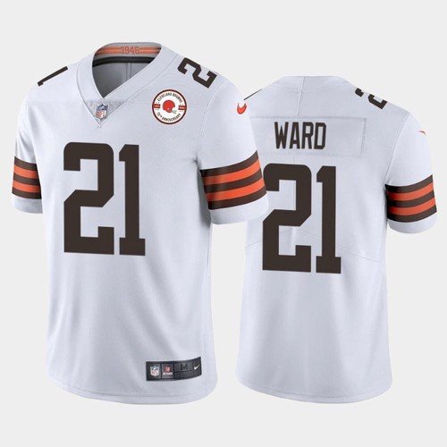 White Cleveland Browns #21 Denzel Ward 2021 75th Anniversary Vapor Untouchable Limited Stitched NFL Jersey - CLB199