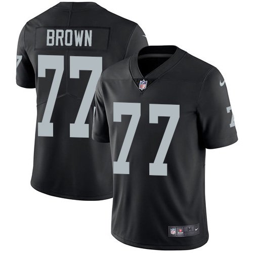 Nike Raiders #77 Trent Brown Black Team Color Stitched NFL Vapor Untouchable Limited Jersey - LVR133