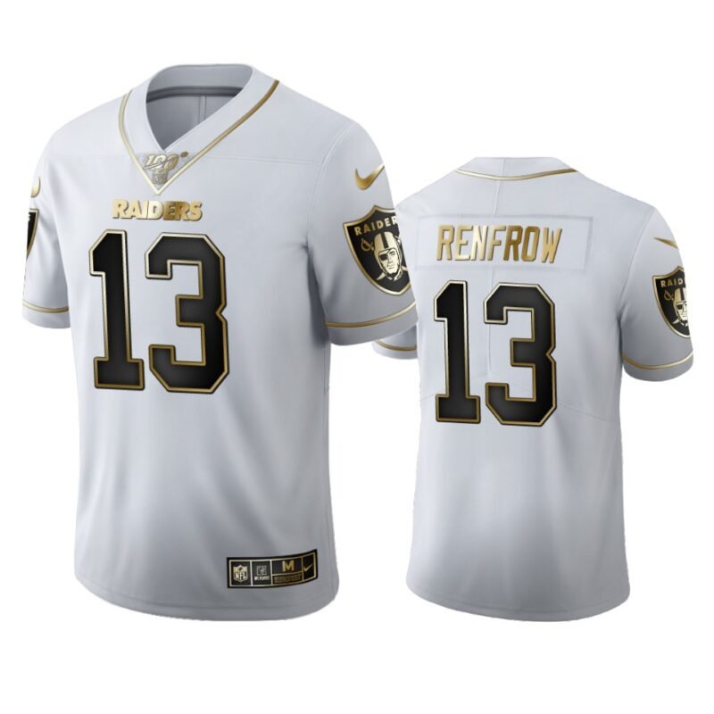 Las Vegas Raiders #13 Hunter Renfrow Nike White Golden Edition Vapor Limited NFL 100 Jersey - LVR262