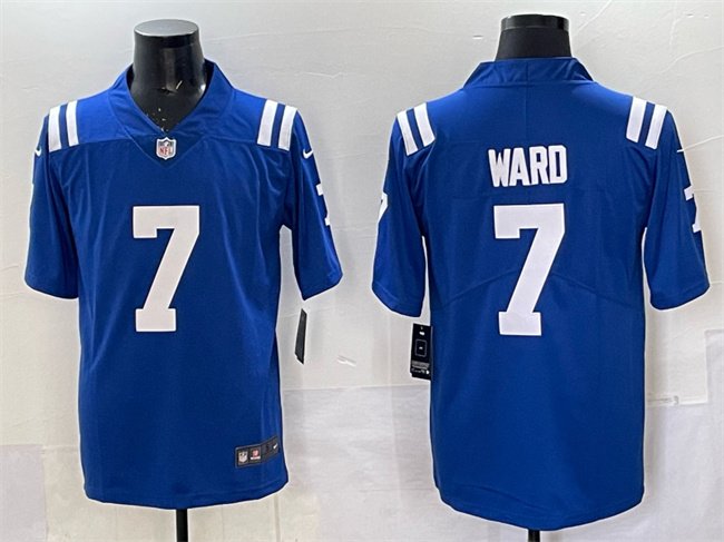 Blue Indianapolis Colts #7 Charvarius Ward Vapor Limited Stitched Football Jersey - IDC165