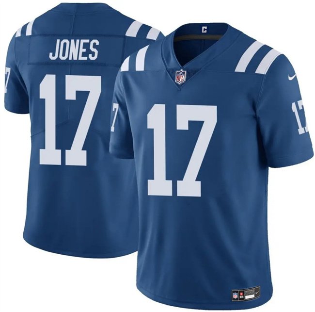 Blue Indianapolis Colts #17 Daniel Jones Vapor Limited Stitched Football Jersey - IDC245