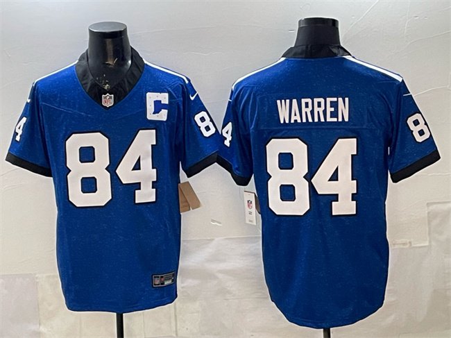 Blue Indianapolis Colts #84 Tyler Warren 2025 F.U.S.E. Throwback Vapor Limited Stitched Football Jersey - IDC76