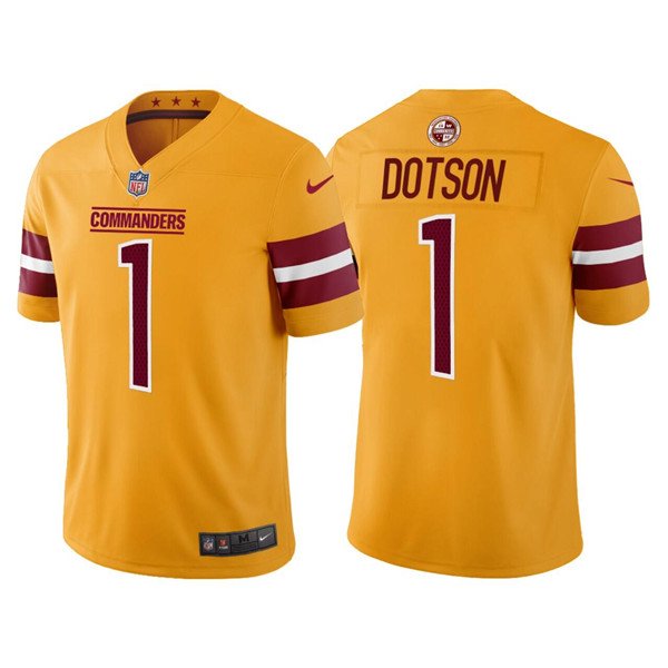 Gold Washington Commanders #1 Jahan Dotson Vapor Untouchable Stitched Football Jersey - WAC23