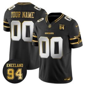 Black Dallas Cowboys Active Player Custom 2025 F.U.S.E. 94 Marshawn Kneeland Memorial Patch Vapor Limited Stitched Football Jersey - DLC214
