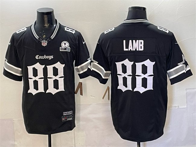 Black Dallas Cowboys #88 CeeDee Lamb 2025 F.U.S.E. 'Gothic Lone Star Edition' With Established In 1960 Patch Vapor Limited Stitched Football Jersey - DLC402