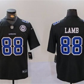 Black Dallas Cowboys #88 CeeDee Lamb Throwback With Patch Vapor Untouchable Limited Stitched Football Jersey - DLC79