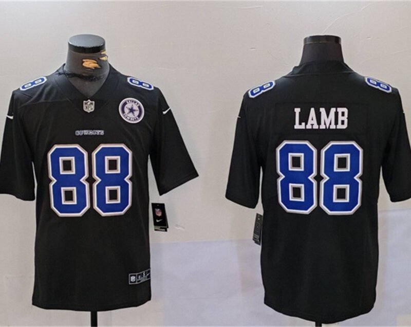 Black Dallas Cowboys #88 CeeDee Lamb Throwback With Patch Vapor Untouchable Limited Stitched Football Jersey - DLC79