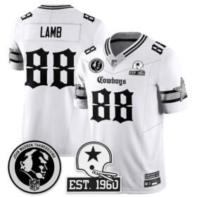 White Dallas Cowboys Active Player Custom 2025 F.U.S.E. With John Madden Patch & Established In 1960 Patch Vapor Limited Stitched Football Jersey - DLC322