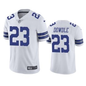 White Dallas Cowboys #23 Rico Dowdle Vapor Limited Stitched Football Jersey - DLC393