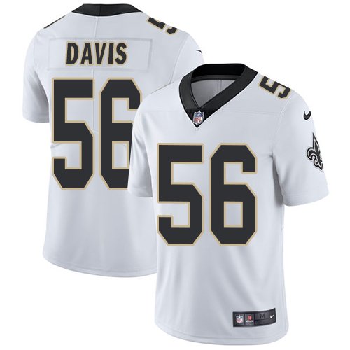 Nike Saints #56 DeMario Davis White Stitched NFL Vapor Untouchable Limited Jersey - NOS124