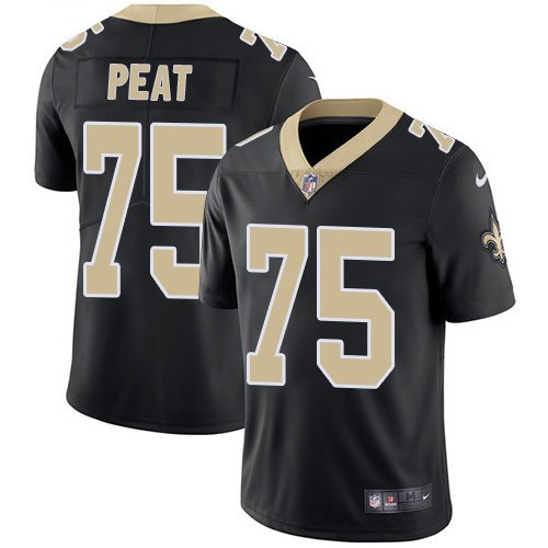 Nike Saints #75 Andrus Peat Black Team Color Stitched NFL Vapor Untouchable Limited Jersey - NOS230