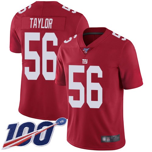 Nike Giants #56 Lawrence Taylor Red Alternate Stitched NFL 100th Season Vapor Limited Jersey - NYG74