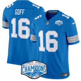 Blue Detroit Lions #16 Jared Goff 2024 NFC North Champions F.U.S.E. Vapor Limited Stitched Jersey - DTL269