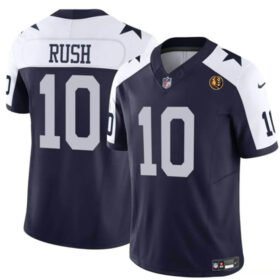 Navy Dallas Cowboys #10 Cooper Rush 2023 F.U.S.E. With John Madden Patch Thanksgiving Vapor Limited Stitched Football Jersey - DLC247
