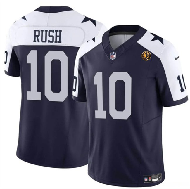 Navy Dallas Cowboys #10 Cooper Rush 2023 F.U.S.E. With John Madden Patch Thanksgiving Vapor Limited Stitched Football Jersey - DLC247