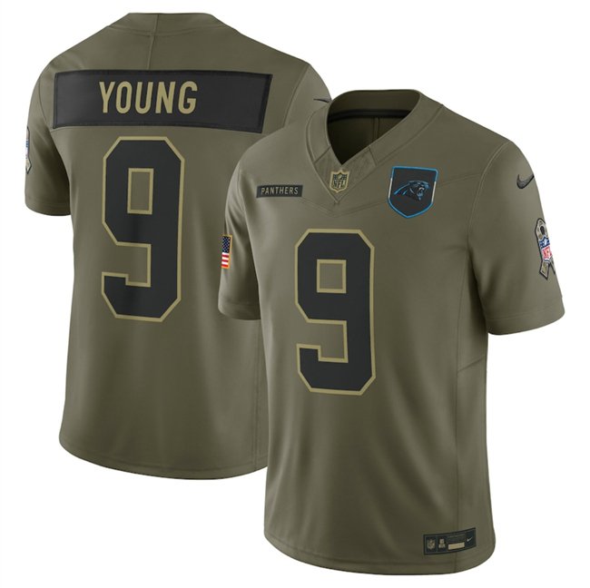 Olive Carolina Panthers #9 Bryce Young 2025 F.U.S.E Salute to Service Limited Stitched Football Jersey - CPJ33