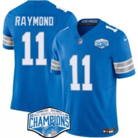 Blue Detroit Lions #11 Kalif Raymond 2024 NFC North Champions F.U.S.E. Vapor Limited Stitched Jersey - DTL45