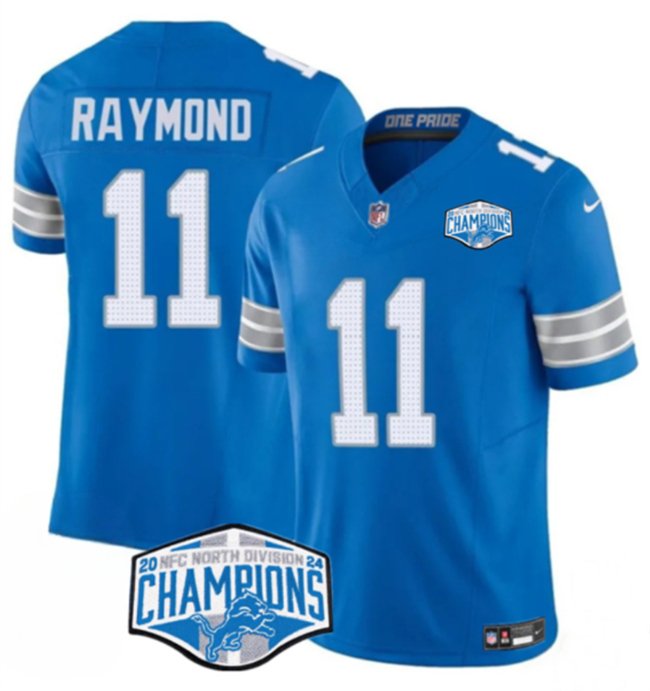Blue Detroit Lions #11 Kalif Raymond 2024 NFC North Champions F.U.S.E. Vapor Limited Stitched Jersey - DTL45