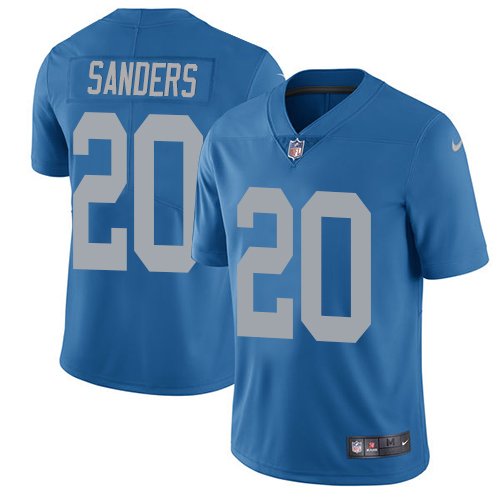 Nike Lions #20 Barry Sanders Blue Throwback Stitched NFL Vapor Untouchable Limited Jersey - DTL220